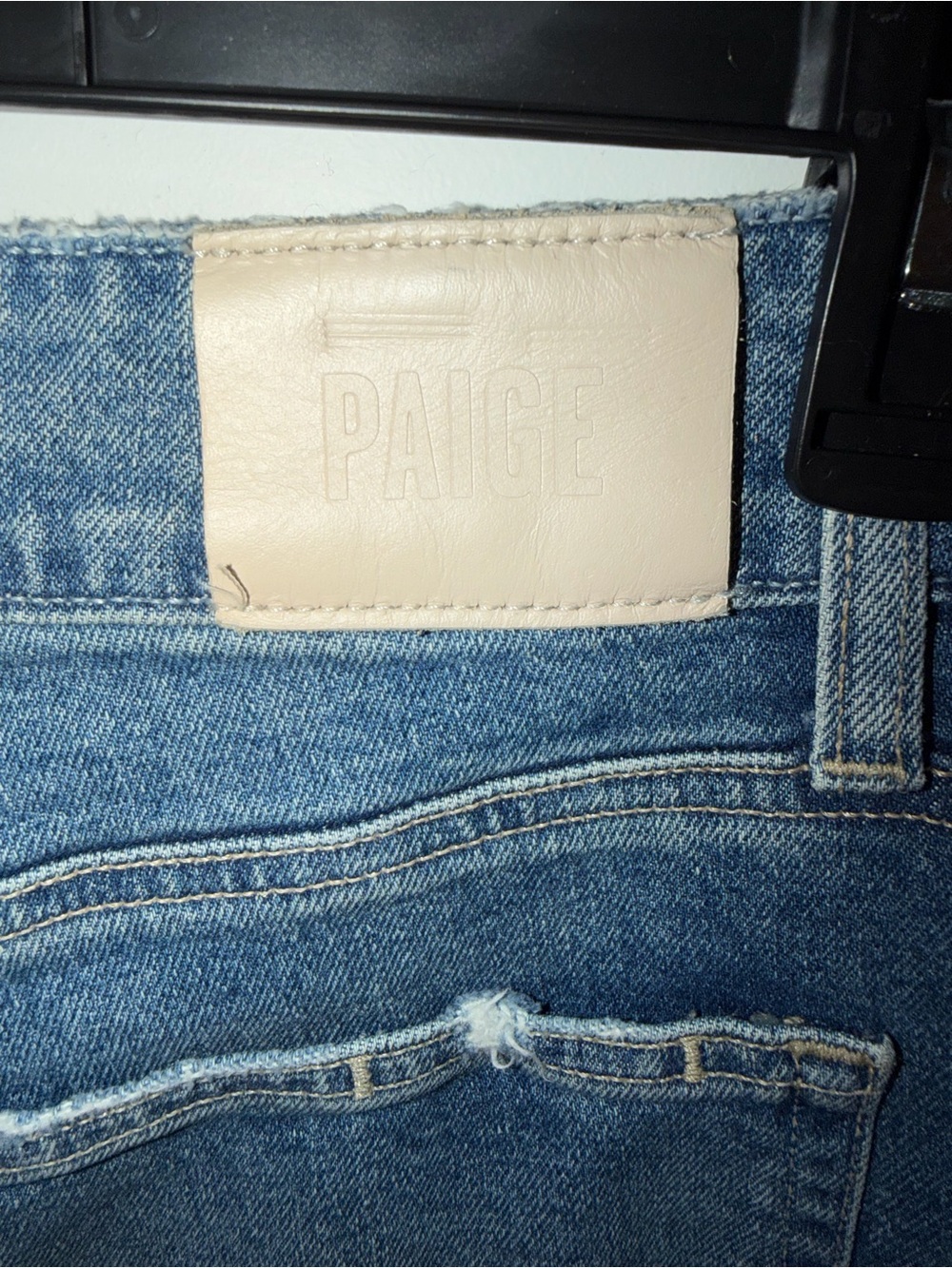 PAIGE Light Blue Wide-Leg Cropped Jeans with Cuffed Hem - Picture 4 of 10